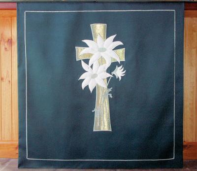 Altar Frontal - Flannel Flowers and Cross